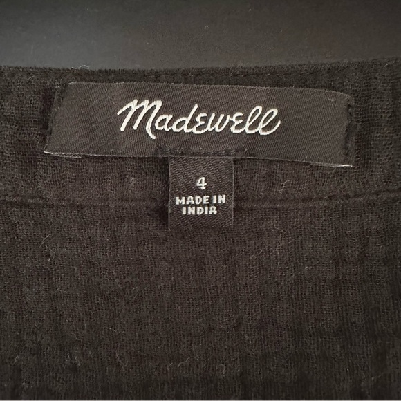 Madewell Black Midi Dress with Button Detail Size 4 - Picture 8 of 12